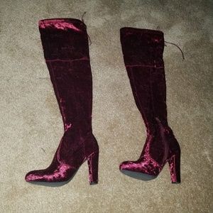 🦇Thigh high velvet boots